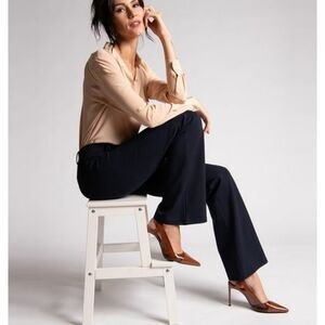 Betabrand Dress Pant Yoga Pants Medium Navy Blue